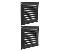 GLEAVI Lot de 2 Couvercles de Ventilation Extérieurs Noirs 150X150 MM Grille Anti-Insectes Protège-Pluie et Ventilation Efficace pour Camping-Car Caravane et Salle de Bain Accessoires