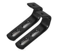 GLEAVI Lot de 2 Crochets en J pour Échelle de Lit Superposé Crochets Métalliques Gainés Noirs 32 MM avec 4 Vis pour Fixation Murale Support Robuste pour Chambre D’Garçon et Filles et