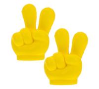 GLEAVI Lot de 2 Décorations D’Antenne de Voiture Jaune de Main à 5 Doigts Accessoires Extérieurs Universels pour Toit de Véhicule Ornement Original pour SUV Camping-Car et Camion