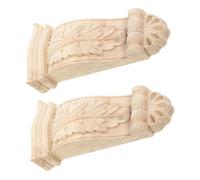 GLEAVI Lot de 2 en Massif Sculptés Décoration Murale Européenne Support Romain Appliques Décoratives Vintage pour Coins et Meubles