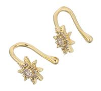 GLEAVI Lot de 2 Faux Anneaux de Nez en Cuivre Forme U avec Étoiles Microserties de Zirconium Clips Confortables sans Perçage Légers et Élégants pour Usage Quotidien et Déguisements