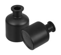 GLEAVI Lot de 2 Flacons Diffuseurs Rechargeables en Verre 50Ml Cylindriques Mats Noirs Diffuseurs de Parfum D’Ambiance pour Maison Bureau et Salle de Bain Compatibles Bâtonnets et