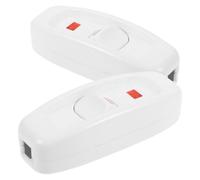 GLEAVI Lot de 2 Interrupteurs à Bouton-Poussoir Noir et Blanc Gw320 Voyant Lumineux 10 A 250 V Interrupteur Marche/Arrêt pour Lampe de Chevet et Lampe de Bureau Compatible Éclairage