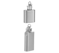 GLEAVI Lot de 2 Mini-flasques en Acier Inoxydable Étanches, Portables avec Porte-clés, Flasques de Poche pour Vin ou Whisky, Camping, Randonnée et Activités de Plein Air