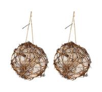 GLEAVI Lot de 2 Nids d'oiseaux Soi-même 15 Cm, Matériaux Naturels pour Nidification Extérieure, Jouets Suspendus pour Perroquets et Oiseaux Sauvages, Jardin et Observation