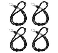 GLEAVI Lot de 2 Paires de Dragonnes Anti-perte Ski et Snowboard, Sangles de Sécurité Réglables en Nylon Noir, Lanières Résistantes et Légères Adaptées aux Sports D’hiver par Temps Froid