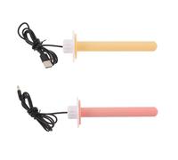GLEAVI Lot de 2 Perchoirs Chauffants USB pour Cage à Oiseaux, Bâton Chauffant en Plastique Résistant, Coloris Rose et Jaune, Chauffage pour Perroquet et Calopsitte, Accessoire Hivernal