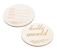GLEAVI Lot de 2 Plaques de Bois Marron Minimalistes pour Annonce de Naissance Bébé, Accessoire Photo et Souvenir pour Nouveaux Parents
