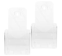 GLEAVI Lot de 2 Porte-Documents de Bureau en Acrylique Transparent A6, Organisateur de Comptoir Compact pour Brochures et Dossiers, Support de Littérature Pratique pour Hôtels, Bureaux