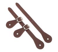 GLEAVI Lot de 2 Sangles D’éperon Réglables en Cuir Véritable Marron Foncé, Sangles Simples pour Bottes Cowboy Hommes et Femmes, Équipement D’équitation Western Outdoor, Bretelles