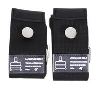 GLEAVI Lot de 2 Sangles de Valise Taille S Noires Boucle Métallique, Sangles Élastiques en Polyester Réglables pour Sécurisation des Bagages, Accessoires de Voyage pour Valises, Train