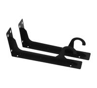 GLEAVI Lot de 2 sets de Supports d'Étagère Flottante en Métal Noir 12 Pouces avec Crochet Supports Muraux Robustes Invisibles Cuisine Salle de Bain et Bureau Fixation Invisible