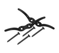 GLEAVI Lot de 2 Taquets d'Amarrage en Acier Inoxydable 316 Noir 10 CM avec Vis Taquet de Pont à Double Corne pour Accastillage Marin Amarrage Sécurisé de Yacht Bateau et Canoë Usage