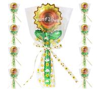 GLEAVI Lot de 20 ballons en aluminium en forme de tournesol jaune pour fête d'anniversaire, baby shower, mariage, décoration de fête sur le thème de l'été