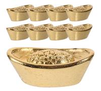 GLEAVI Lot de 20 Lingots Décoratifs Miniatures en Résine Dorée pour Maison de Poupée, Accessoire Miniature de Décoration de Bureau et Scène, Ornement Amulette de Chance et Richesse