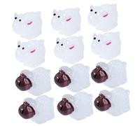 GLEAVI Lot de 20 Mini-Figurines de Moutons Phosphorescents en Résine, Décorations Animales Lumineuses Blanches et Rouges, Veilleuse Mouton Décor pour Bureau, Chambre et Mini-Jardin