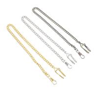 GLEAVI Lot de 3 Chaînes de Montre de Poche Vintage Métal Argenté Doré Bronze, Accessoires Hommes et Femmes pour Gilet et Costume, Longueur, Style Rétro Classique, Légères et Polyvalentes