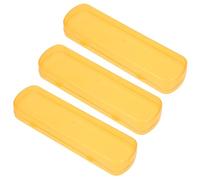 GLEAVI Lot de 3 Étuis à Brosses à Dents Portables en Polypropylène, Grand Format Jaune, Étanches et Légers, Accessoire Pratique pour Voyage, Rangement Hygiénique, Usage Quotidien Déplacement