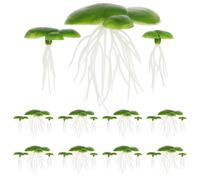 GLEAVI Lot de 36 Lentilles d'Eau Artificielles en Plastique Racines Plantes Flottantes Décoratives pour Aquarium et Bassin Vert Naturel Micro-Plantes Aquatiques Réalistes pour