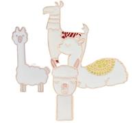 GLEAVI Lot de 4 Broches Alpaga en Métal Épingles à Clip pour Foulard Badges Animaux Colorés Accessoires Décoratifs pour Vêtements Paquet et Écharpes Idées Présents Originales