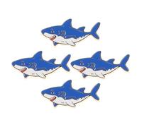 GLEAVI Lot de 4 Broches Émail Requin Cartoon, Épingles Décoratives pour Vêtements et Paquet, Accessoires Mode Polyvalents pour Femmes, Insignes Animaux Marins, Épingle de Col Sécurisée