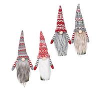 GLEAVI Lot de 4 Chapeaux de Bouteille de Noël en Tricot Housses Décoratives pour Bouteilles Poupées GNOME à Longue Barbe Décor Festif pour Fête de Fin d'Année