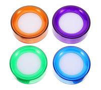 GLEAVI Lot de 4 Éponges Humidifiantes pour Doigts en Plastique, Couleurs Vert, Violet, Bleu et Orange, Accessoires Bureau pour Mouillage Précis et Manipulation D'argenté Facile, Outil
