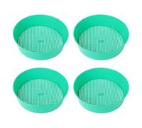 GLEAVI Lot de 4 Tamis de Jardinage Multifonctions en Plastique Vert, Classificateur à Tamis Léger pour Tamisage de Sol, Compost et Semences, Outil à Main pour Jardinage et Repiquage