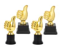 GLEAVI Lot de 4 Trophées pour Garçon et Filles « Pouce » Petit Format, Plastique Léger, Prix D'encouragement pour Compétitions Scolaires et Sportives, Trophée de Basket-Ball Garçon
