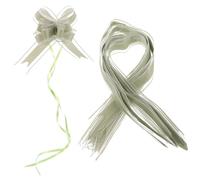 GLEAVI Lot de 40 Nœuds à Tirer en Mousseline Blanc Cassé 40 CM Décorations de Mariage pour Voiture et Emballage Floral Ruban pour Panier et Fête Kit de Décoration Élégant et