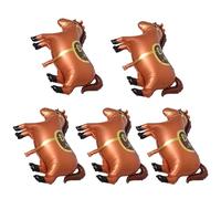 GLEAVI Lot de 5 Ballons Aluminium Cheval Debout Marron Ballon Animal D'anniversaire Réutilisable Décorations de Fête Western pour Anniversaire et Festival Animaux