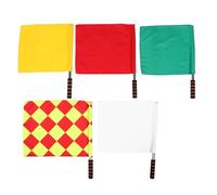 GLEAVI Lot de 5 Drapeaux d'Arbitre en Tissu Coloré Légers et Résistants en Acier Inoxydable pour Signalisation Sportive Scolaire Football et Volley-Ball
