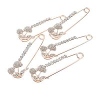 GLEAVI Lot de 5 Épingles à Châle Décoratives en Alliage de Zinc Doré Cristal et Perles Broches pour Vêtements Épingles à Revers pour Pull et Cape Accessoire Élégant pour Mariage et