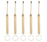 GLEAVI Lot de 5 outils pour l'extraction du cérumen - -oreilles portable en métal - Cuillère à cérumen de style japonais avec porte-clés, idéale pour les voyages et la maison