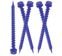 GLEAVI Lot de 5 Piquets de Tente Robustes en Plastique ABS Bleu Fixation Résistante pour Camping Jardin et Plage Piquets Légers Pointe Filetée pour Ancrage en Extérieur