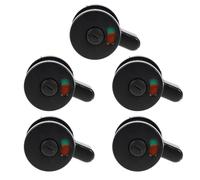 GLEAVI Lot de 5 Serrures de Porte pour Toilettes Publiques en Plastique Noir Indicateur de Confidentialité Serrure de Porte de Séparation pour Wc Installation Facile Usage Commercial