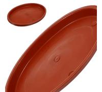 GLEAVI Lot de 5 Soucoupes Ovales Rouges en Plastique 288x192x15 Mm pour Pot de Fleurs, Plateau de Récupération d'eau pour Jardinière, Bac à Plantes Résistant et Pratique, Accessoire