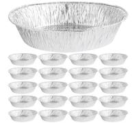 GLEAVI Lot de 50 Bols Ronds en Aluminium Alimentaire 9 Pouces Plaques de Cuisson Jetables Résistantes Haute Température Moules à Gâteau Pratiques pour Barbecue Camping et Friteuse à