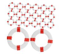 GLEAVI Lot de 50 Mini Bouées De Sauvetage Nautiques pour Maison De Poupée Décoration De Plage Décoration Côtière Miniature Anneau De Natation Décorative