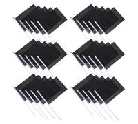 GLEAVI Lot de 50 Mini Drapeaux Noirs Simples 14x21 Cm en Polyester et Plastique, Drapeaux à Main à Personnaliser pour Fêtes, Événements Scolaires et Célébrations Extérieures