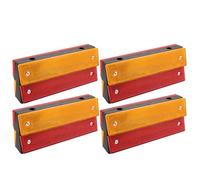 GLEAVI Lot de 6 Balises Réfléchissantes Rectangulaires Double Face Rouge et Jaune Support Noir Marquages Réfléchissants pour Autoroutes Tunnels et Passages Piétons Sécurité Routière