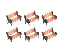 GLEAVI Lot de 6 Bancs Miniatures pour Maison de Poupée, Modèles de Petits Bancs de Parc en Plastique, Accessoires Décoratifs à L’échelle 1/150 pour Scènes et Dioramas