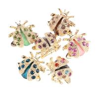 GLEAVI Lot de 6 Broches Insectes en Cristaux Scintillants Métal, Épingle Décorative pour Femme, Accessoire Mode Polyvalent pour Vestes, Foulards, Chapeaux - Taille Miniature, Design