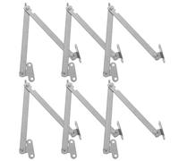 GLEAVI Lot de 6 Charnières de Maintien de Couvercle Pliantes Renforcées en Fer Butées de Couvercle pour Portes à Abattant Système de Support Robuste pour Commodes et Boîtes de