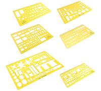 GLEAVI Lot de 6 Gabarits de Dessin Géométriques Polyvalents en Plastique, Règles de Mesure Légères pour Architecture, Modélisation et Conception Artistique, Outils de Bureau pour Travaux