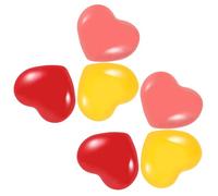 GLEAVI Lot de 6 Poignées de Meubles en Céramique Forme Cœur Grand Modèle Rouge Blanc et Rose Bouton de Chasse D’Eau et Poignée Tiroir Accessoires Décoratifs Cuisine Salle de Bain et