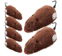GLEAVI Lot de 6 Souris en Peluche à Remontoir pour Chat Mécanique à Remonter Couleur Aléatoire Stimulation Active et Jeu Interactif pour Animaux de Compagnie Couleur