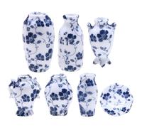 GLEAVI Lot de 7 Mini Vases en Céramique Chinoise pour Maison de Poupée, Décor Centre de Table, Accessoires Miniature pour Scène, Vases Hydroponiques et Décoration Intérieure