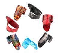 GLEAVI Lot de 7 set de Médiators pour Pouce et Index en Plastique Réglables Protège-Doigts Confortables pour Guitare Acoustique Banjo et Résonateur - Accessoires Essentiels pour