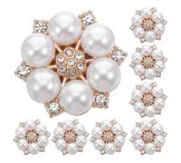 GLEAVI Lot de 8 Boutons de Manchette à Couvre-boutons pour Chemise Habillée, Clips Décoratifs en Cristaux et Perles en Forme de Fleur, Alliage Doux Peau, Accessoires Élégants